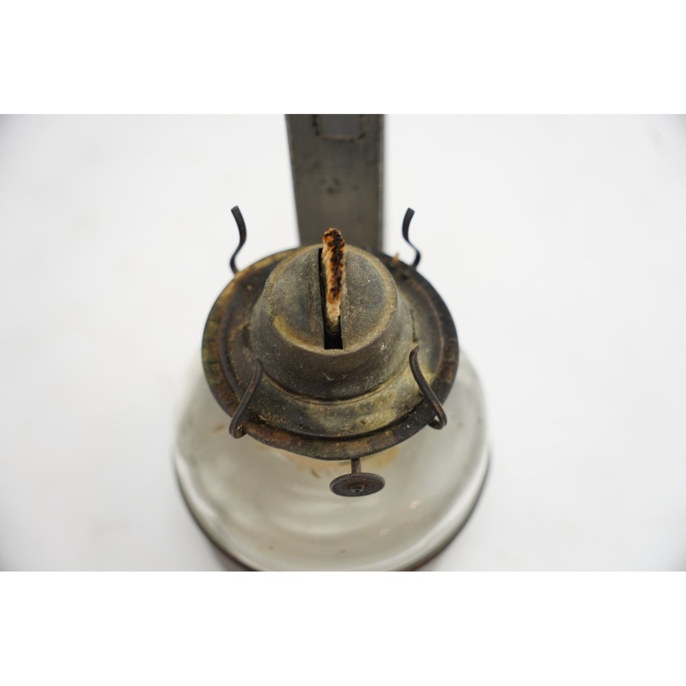 Antique Oil Lamp Brass Glass Wall Mount Lantern Kerosene, Handmade - Picture 7 of 8